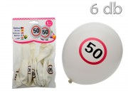 Lufi fehér 50-es évszámos 6db 30cm 21060