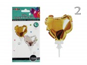 Lufi fólia önfelfújó szív arany/ezüst 12cm 606355 2f