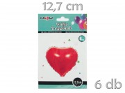 Lufi fólia piros szív 6db 12,7cm 610928