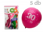 Lufi színes 30-as évszámos 5db 30cm 21013