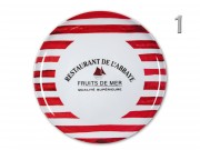 Műanyag tányér piros/kék csíkos L Ocean 28cm M85762 4f