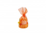 Narancs habfürdő, fürdőkristály, fürdőgyöngy organzában 50ml+50g+50g