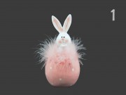 Nyuszi figura tojásban rózsaszín 15cm APF801530 2f