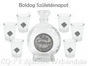 Pálinkás készlet 6db pohár 250ml palack Boldog Születésnapot