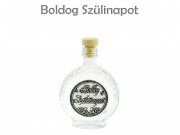 Pálinkás palack Boldog Születésnapot fémcímkés 0,1l