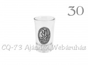 Pálinkás pohár 30. évszámos óncímkés 0,4dl