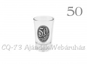 Pálinkás pohár 50. évszámos óncímkés 0,4dl