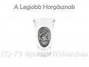 Pálinkás pohár 5cl A Legjobb Horgásznak fémcímkés