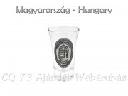Pálinkás pohár 5cl Magyarország Címer fémcímkés