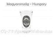 Pálinkás pohár 5cl Magyarország Kétangyal Címer fémcímkés