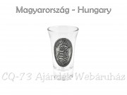Pálinkás pohár 5cl Magyarország Kossuth Címer fémcímkés