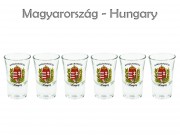 Pálinkás pohár szett 3,4cl 6db Babér címeres Magyarország