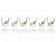 Pálinkás pohár szett 3,4cl 6db Smiley vicces