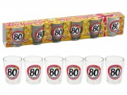 Pálinkás pohár szett Boldog 80. Születésnapot 6db 40ml