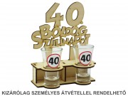 Pálinkás pohár szett LP005 Boldog 40. szülinapot 2db 75ml