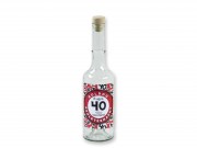 Pálinkás üveg Boldog 40. Születésnapot piros 0,5l