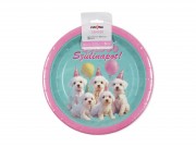 Papírtányér Boldog Szülinapot kutyás 6db 22,5cm 662149