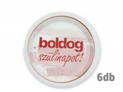 Papírtányér Boldog Szülinapot rózsaszín 6db 22,5cm 633026