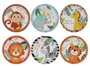 Papírtányér Boldog Szülinapot vadállatos 6db 22,5cm 656629