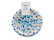 Papírtányér kék pöttyös 6db 22,5cm 654984
