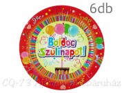 Papírtányér szett Boldog szülinapot! 6db 24cm M30533