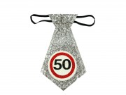 Party nyakkendő 50 évszámos ezüst 19,5cm 601763