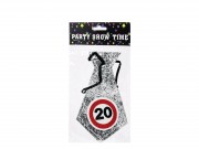 Party nyakkendő ezüst 20 évszámos 20cm 607314