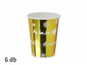 Party pohár Boldog Karácsonyt arany 6db 250ml 661258