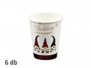 Party pohár Boldog Karácsonyt manós 6db 250ml 661289