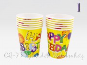 Party pohár Happy Birthday 12db 2dl