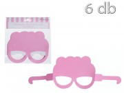 Party szemüveg rózsaszín 6db 16,5cm 30409