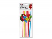 Party szívószál trópusi 6db 19,5cm 656209