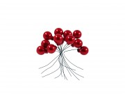 Piros bogyós pick dekoráció 12db 1,5cm 055022