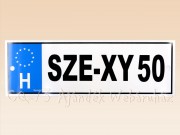 Rendszámtábla SZE-XY 50