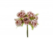 Rózsa csokor kicsi rózsaszín művirág 11x6x15cm 504232
