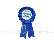 Szalagos kitűző kék Birthday Boy 7,5x13,5cm P90601