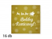 Szalvéta Boldog Karácsonyt arany 16db 33cm 661265