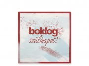 Szalvéta Boldog Szülinapot kék 16db 33x33cm-es kétrétegű 633071