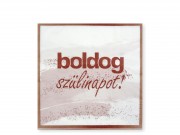 Szalvéta Boldog Szülinapot rózsaszín 16db 33x33cm kétrétegű 633040