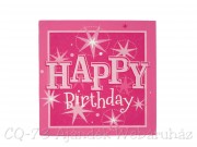 Szalvéta Happy Birthday rózsaszín 3 rétegű 33cm 20db Q45623