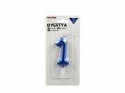 Számgyertya 1 kék fényes 6cm 614650