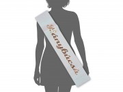 Szépségszalag Lánybúcsú fehér-arany 9,5x160cm 656155