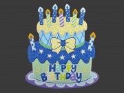 Tábla torta Happy Birthday glitteres fiús 28x33cm 238883