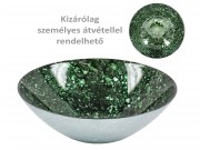 Tál kerek sötétzöld márvány 25cm 228705