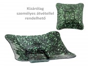 Tál szögletes sötétzöld márvány 21cm 228703