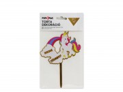 Torta dekoráció Boldog Szülinapot unicornis 16cm 655608