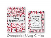 Üvegcímke öntapadós 18. Boldog Születésnapot 2db-os 8x11/9x13cm PDUC26