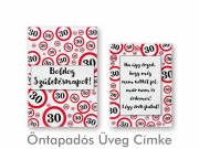 Üvegcímke öntapadós 30. Boldog Születésnapot 2db-os 8x11/9x13cm PDUC27