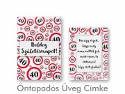 Üvegcímke öntapadós 40. Boldog Születésnapot 2db-os 8x11/9x13cm PDUC28