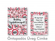 Üvegcímke öntapadós 60. Boldog Születésnapot 2db-os 8x11/9x13cm PDUC30